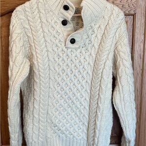 Men's Cream Cable Knit Sweater